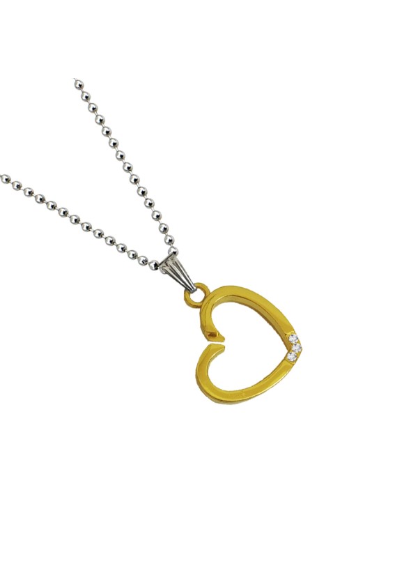 Two Pieces Couple Heart Shape Necklace by Menjewell 